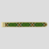 Green, Black, Red and White Tartan Gold Finish Tie Bar