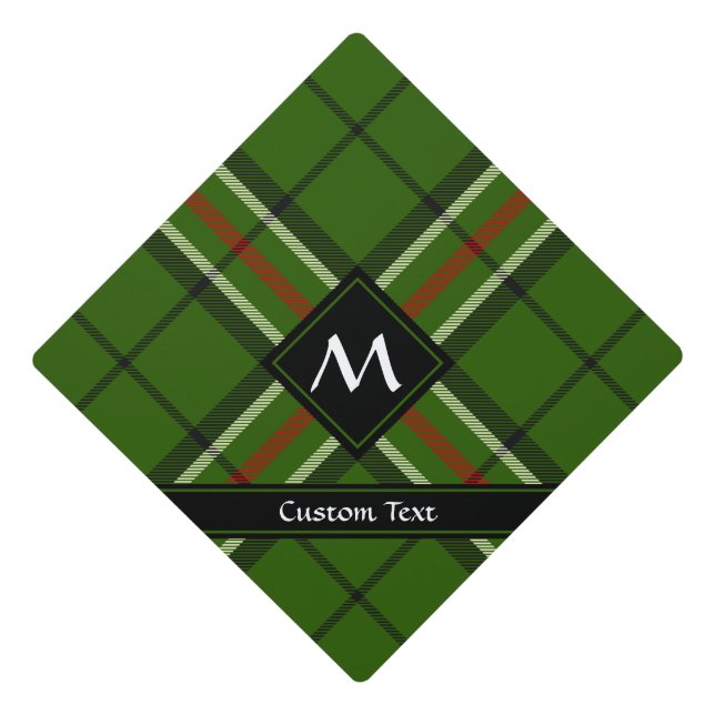Green, Black, Red and White Tartan Graduation Cap Topper (Front)