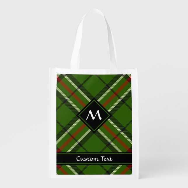 Green, Black, Red and White Tartan Grocery Bag (Front)