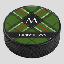 Green, Black, Red and White Tartan Hockey Puck