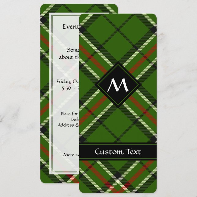 Green, Black, Red and White Tartan Invitation (Front/Back)