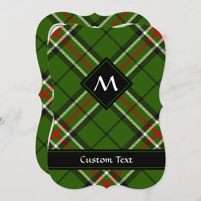 Green, Black, Red and White Tartan Invitation (Front/Back)
