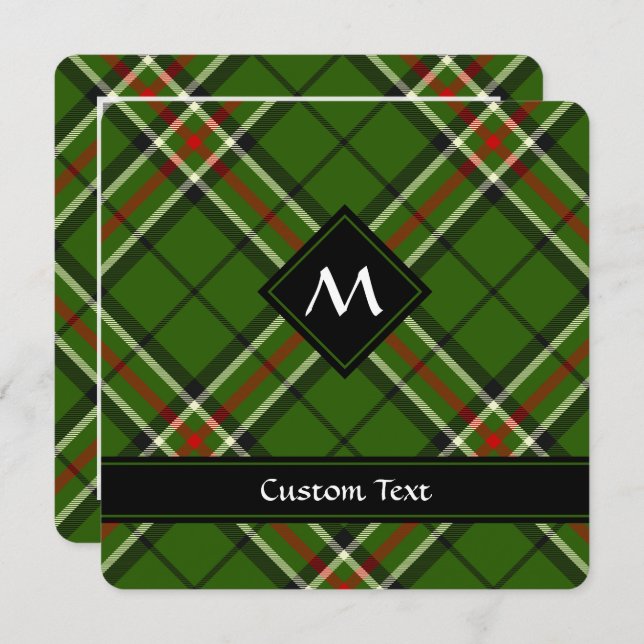 Green, Black, Red and White Tartan Invitation (Front/Back)