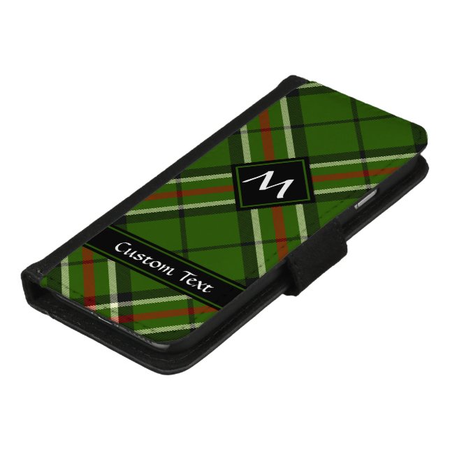 Green, Black, Red and White Tartan iPhone Wallet Case (Bottom)