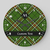 Green, Black, Red and White Tartan Large Clock