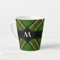 Green, Black, Red and White Tartan Latte Mug