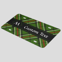 Green, Black, Red and White Tartan License Plate