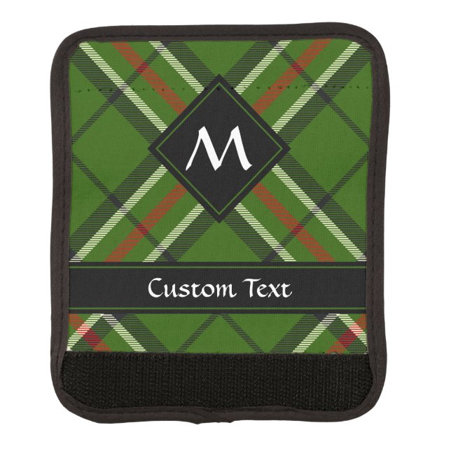 Green, Black, Red and White Tartan Luggage Handle Wrap (Front)