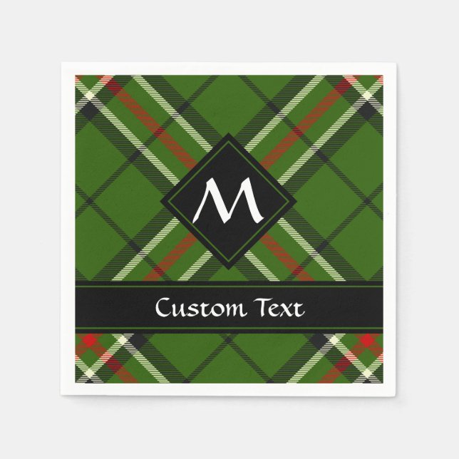 Green, Black, Red and White Tartan Napkins (Front)