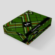Green, Black, Red and White Tartan Paperweight