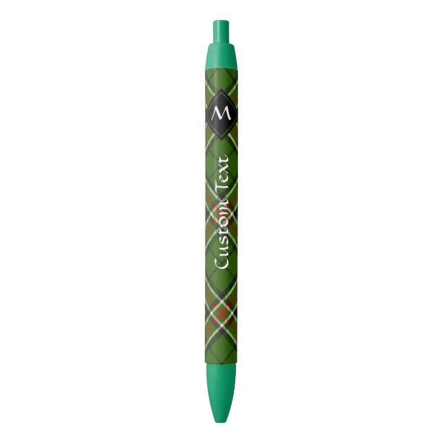 Green, Black, Red and White Tartan Pen (Front Vertical)