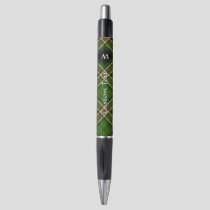 Green, Black, Red and White Tartan Pen