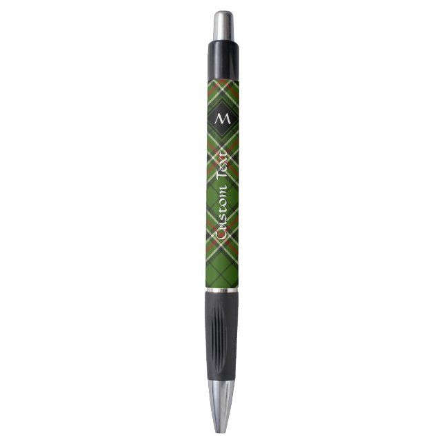 Green, Black, Red and White Tartan Pen (Front Vertical)