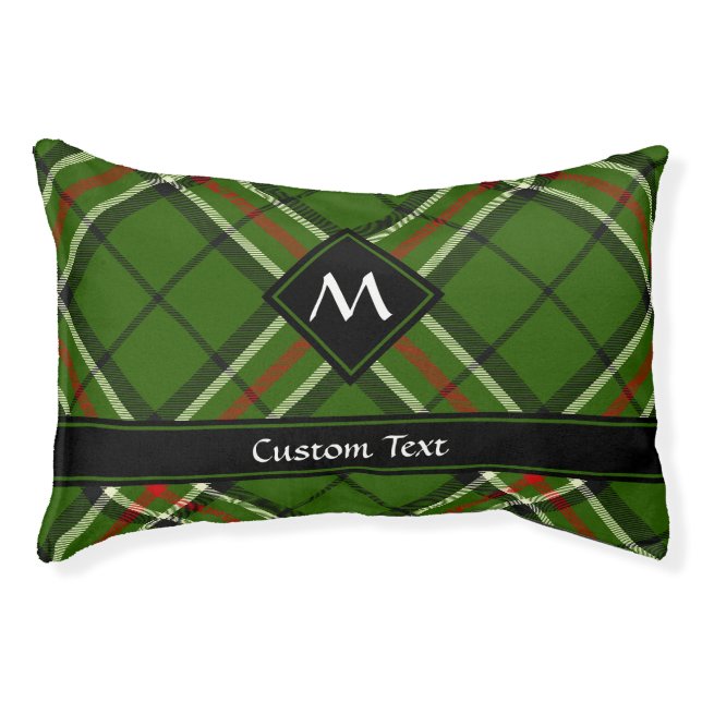 Green, Black, Red and White Tartan Pet Bed (Front)