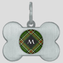 Green, Black, Red and White Tartan Pet ID Tag