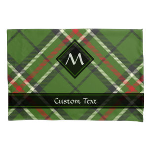 Green, Black, Red and White Tartan Pillow Case