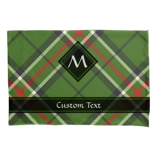 Green, Black, Red and White Tartan Pillow Case (Front)