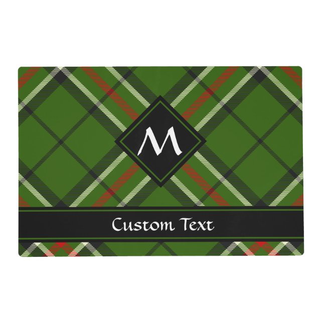 Green, Black, Red and White Tartan Placemat (Front)
