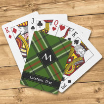 Green, Black, Red and White Tartan Poker Cards