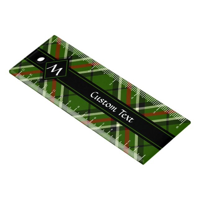 Green, Black, Red and White Tartan Ruler (Angled)