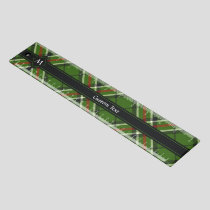 Green, Black, Red and White Tartan Ruler