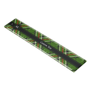 Green, Black, Red and White Tartan Ruler