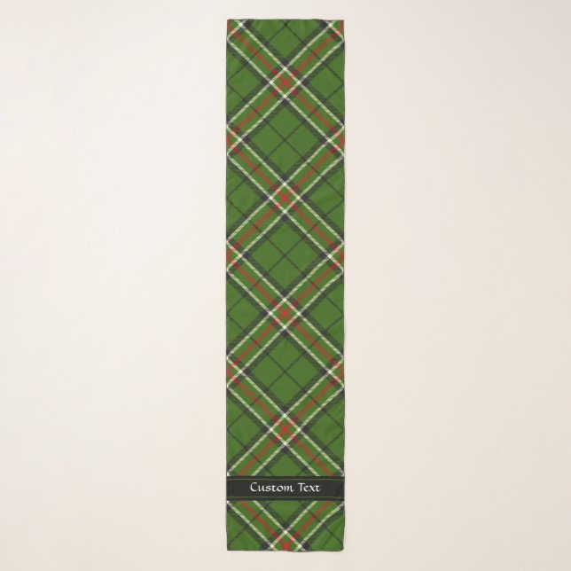 Green, Black, Red and White Tartan Scarf (Front)