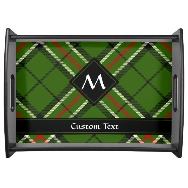 Green, Black, Red and White Tartan Serving Tray (Front)