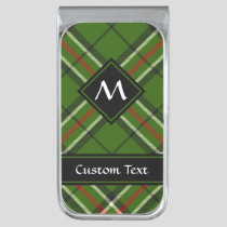 Green, Black, Red and White Tartan Silver Finish Money Clip