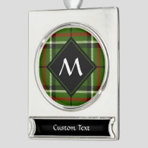Green, Black, Red and White Tartan Silver Plated Banner Ornament