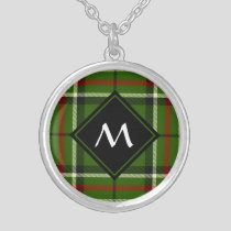 Green, Black, Red and White Tartan Silver Plated Necklace