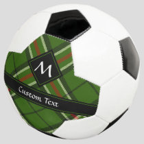 Green, Black, Red and White Tartan Soccer Ball