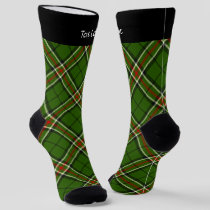 Green, Black, Red and White Tartan Socks