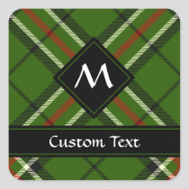 Green, Black, Red and White Tartan Square Sticker