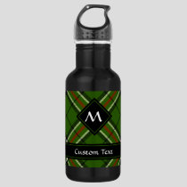 Green, Black, Red and White Tartan Stainless Steel Water Bottle