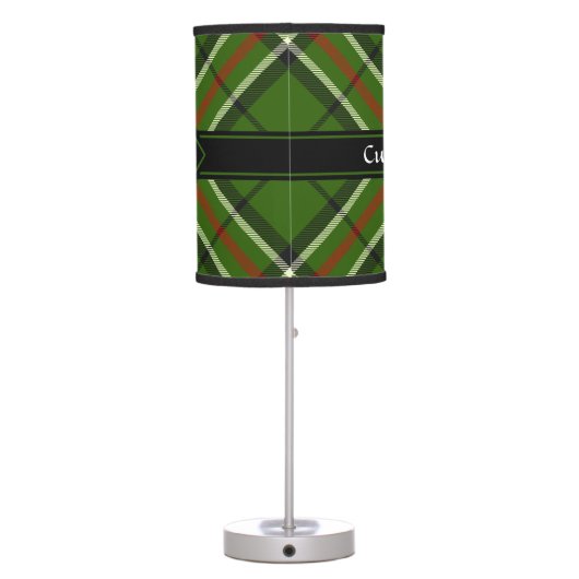 Green, Black, Red and White Tartan Table Lamp (Back)