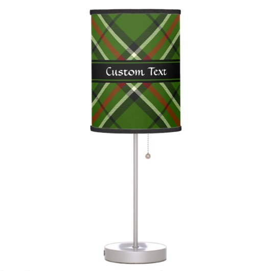 Green, Black, Red and White Tartan Table Lamp (Left)
