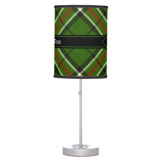 Green, Black, Red and White Tartan Table Lamp (Front)
