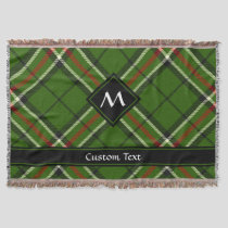 Green, Black, Red and White Tartan Throw Blanket