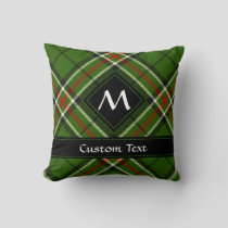 Green, Black, Red and White Tartan Throw Pillow
