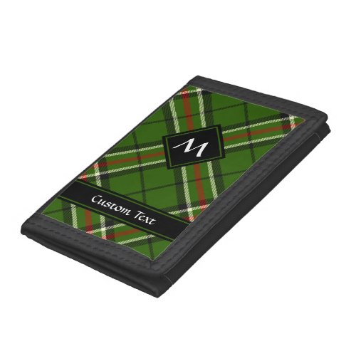 Green Black Red and White Tartan Trifold Wallet