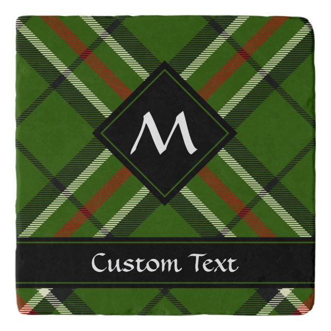 Green, Black, Red and White Tartan Trivet (Front)