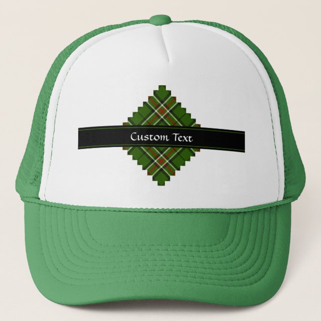 Green, Black, Red and White Tartan Trucker Hat (Front)