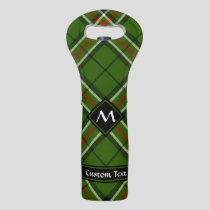 Green, Black, Red and White Tartan Wine Bag