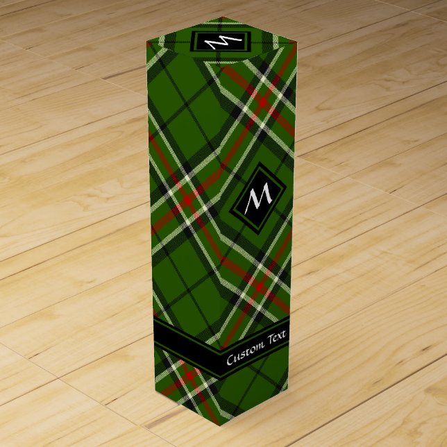 Green, Black, Red and White Tartan Wine Box (Front)