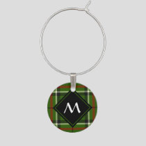 Green, Black, Red and White Tartan Wine Charm