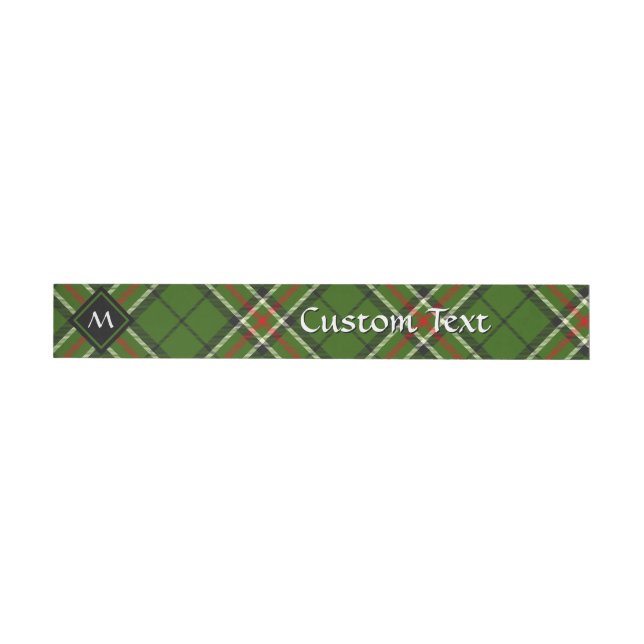 Green, Black, Red and White Tartan Wrap Around Address Label (Individual)