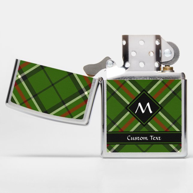 Green, Black, Red and White Tartan Zippo Lighter (Opened)
