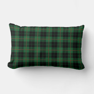 Green Black Red Watch Plaid, Tartan Plaid Lumbar Pillow