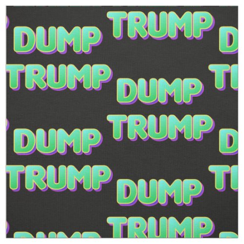 Green Black Retro Dump Trump Fabric